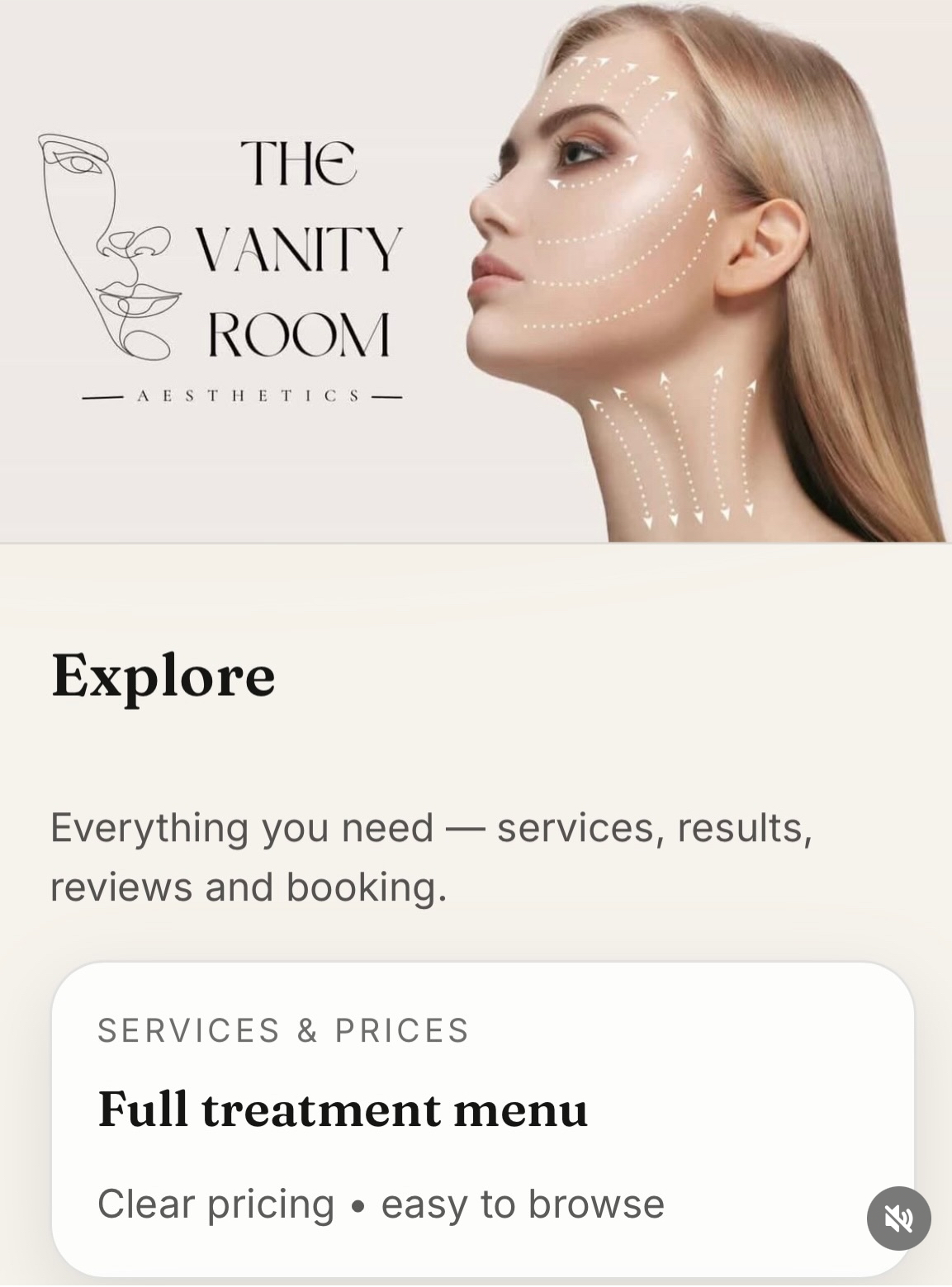 Vanity Room aesthetics website example